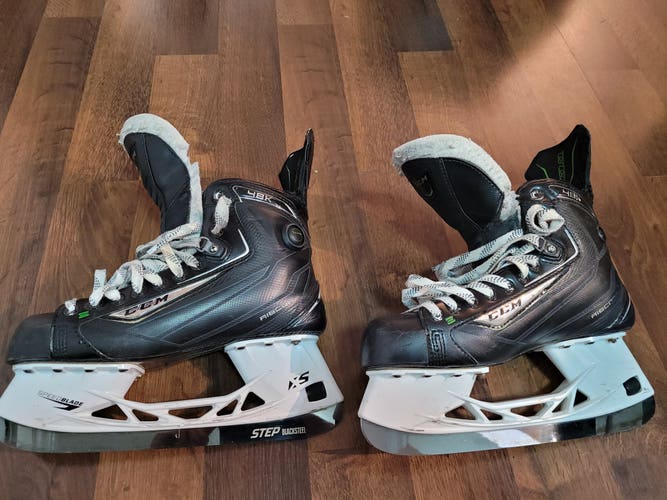 Senior Used CCM RibCor 48K Pump Hockey Skates Extra Wide Width Size 8.5 with Step Blacksteel