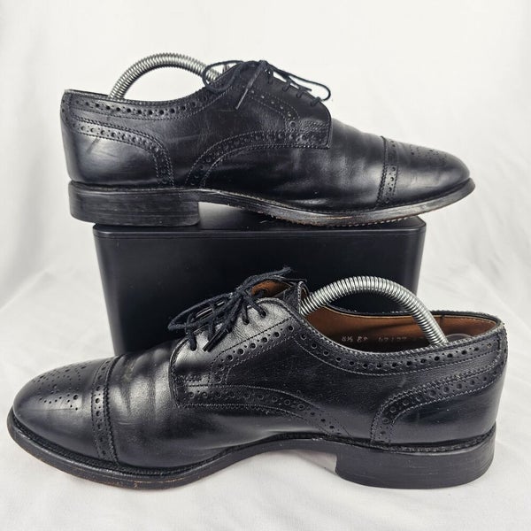 Allen Edmonds Mens Sanford Dress Shoes Size 8.5 EE Wide Black Oxfords Cap Toe