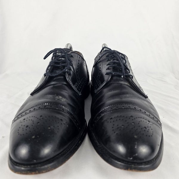 Allen Edmonds Mens Sanford Dress Shoes Size 8.5 EE Wide Black Oxfords Cap Toe