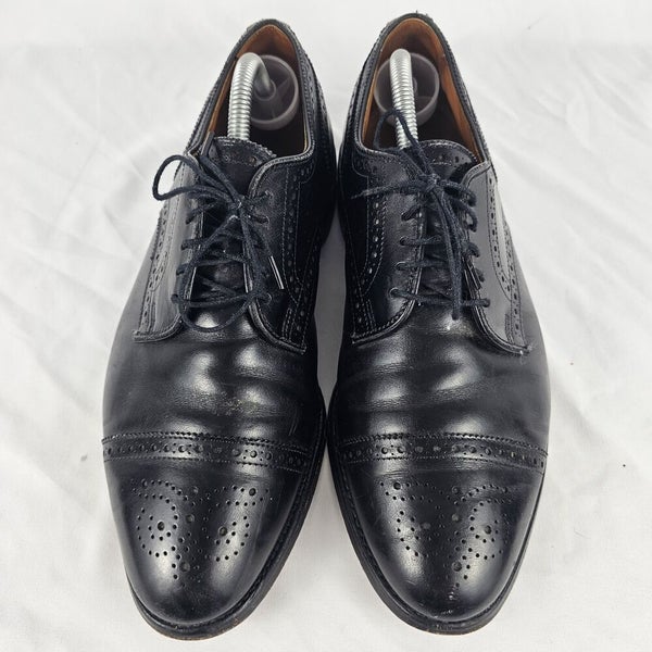 Allen Edmonds Mens Sanford Dress Shoes Size 8.5 EE Wide Black Oxfords Cap Toe