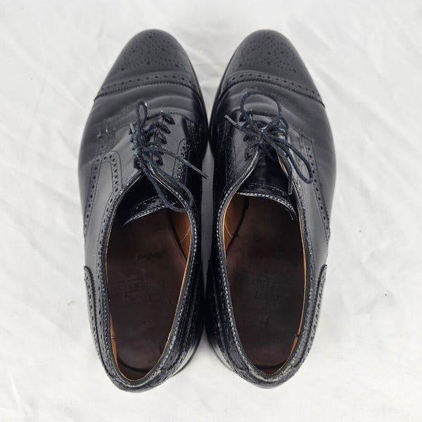 Allen Edmonds Mens Sanford Dress Shoes Size 8.5 EE Wide Black Oxfords Cap Toe