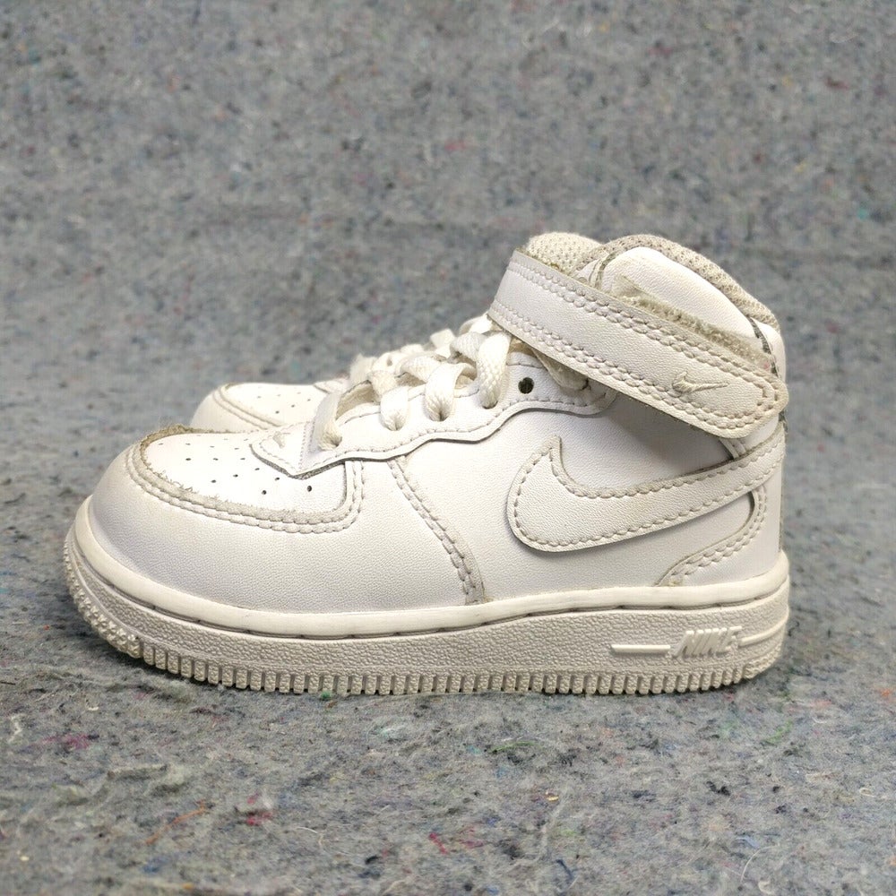 Nike Air Force 1 AF1 Mid Toddler Size 4C Shoes Sneakers White Leather  314197-111