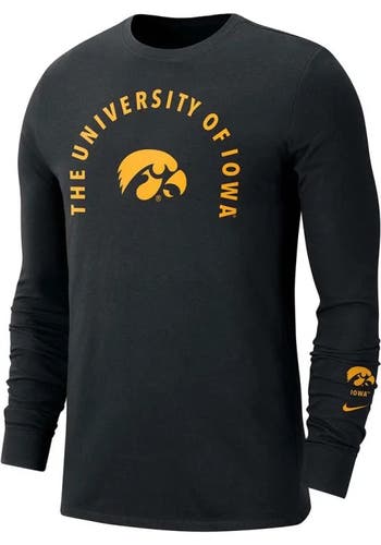 Nike Men's M/medium Iowa Hawkeyes long sleeve tee/T-shirt FTBL