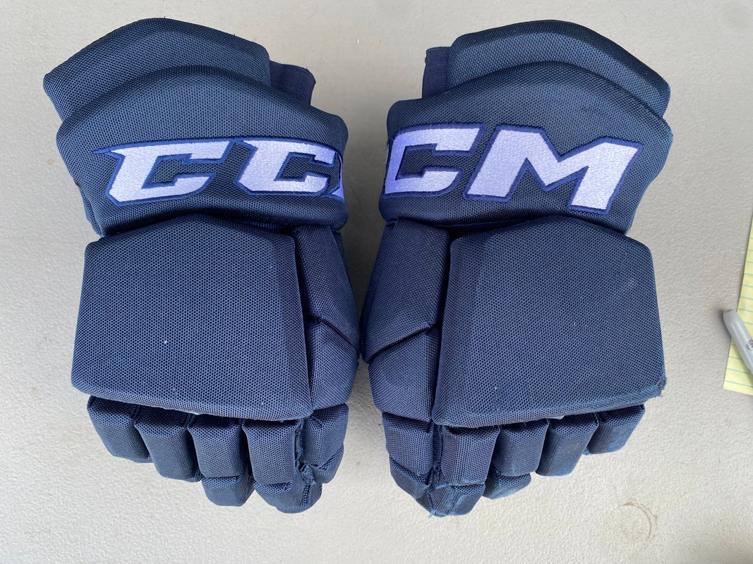 CCM HGTK Tacks Pro Stock Hockey Gloves 13" Navy Blue 4419