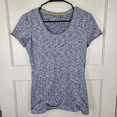 Athleta Fast Track Tee Shirt Gray Ruched Back Pocket Size: S