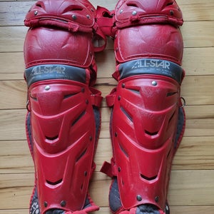 Used All Star System 7 Catcher's Leg Guard 13.5 age 9-12