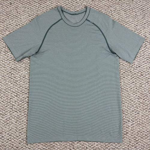 Lululemon Metal Vent Tech Striped Short Sleeve Shirt 2.0 Small Tidewater Teal