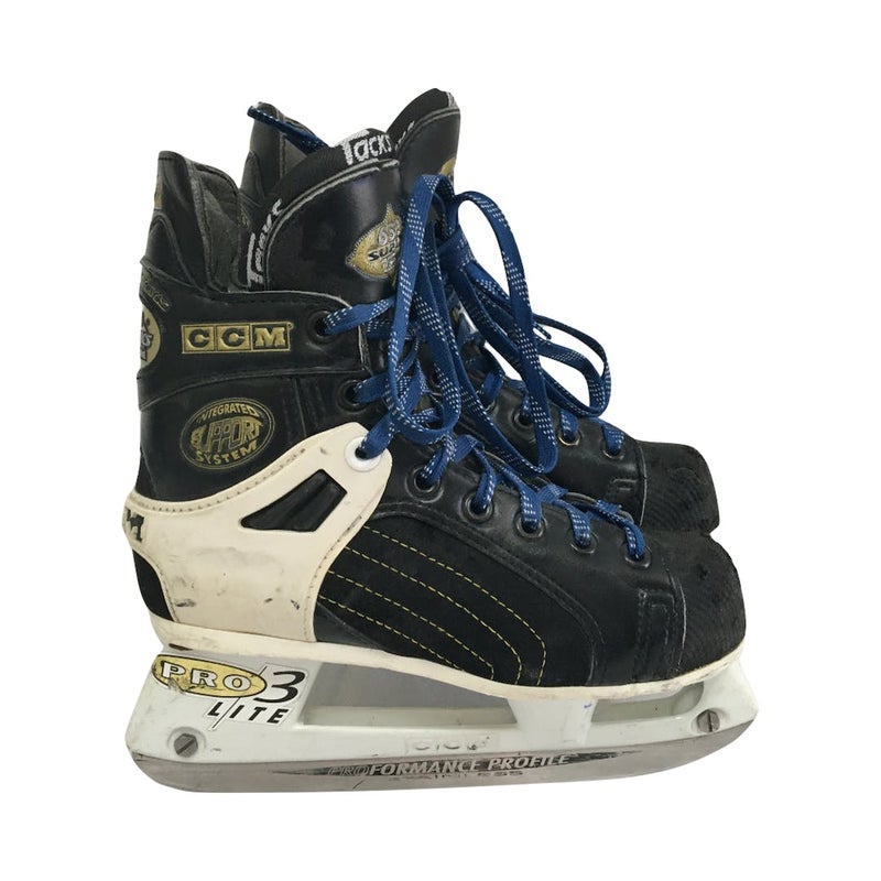 Used Ccm Super Tacks 9350 Junior 01 Ice Hockey Skates SidelineSwap