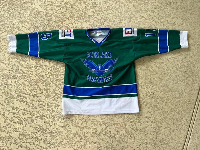 Green Used Youth XL Unisex Hockey Jersey