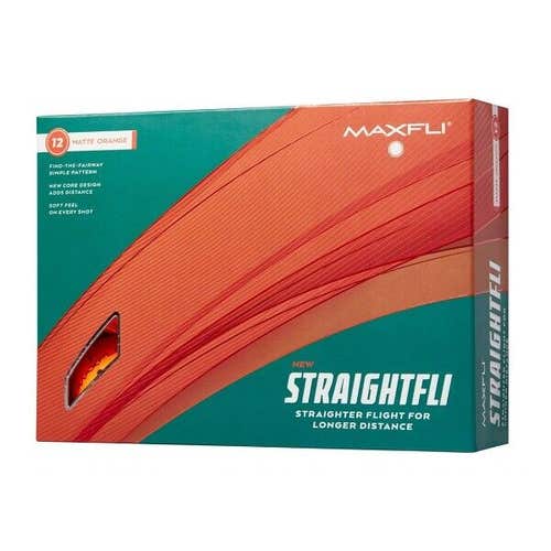 Maxfli StraightFli Golf Balls - 1 Dozen Box - New 2023! - Matte Orange