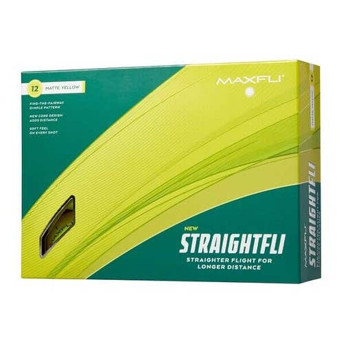 Maxfli StraightFli Golf Balls - 1 Dozen Box - New 2023! - Matte Yellow
