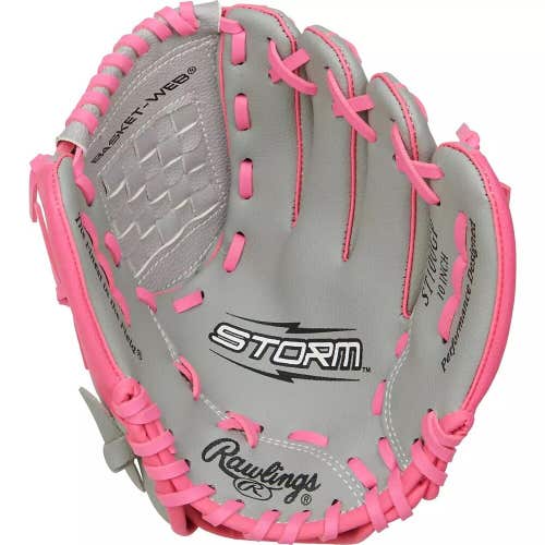 Rawlings Girls' Storm 10 in. T-Ball Softball/Baseball Glove, Right Hand Thrower