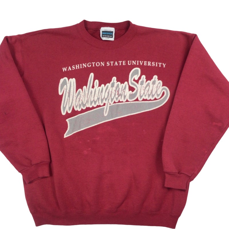 Vintage Kirkland WA Varsity Style Red Text Pullover Hoodie