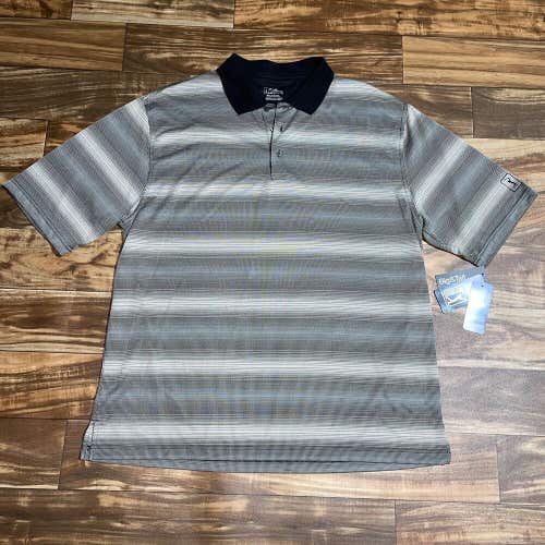 PGA TOUR Men’s Striped Golf Polo Shirt Size 2XLT Tall Moisture Wicking NWT $56