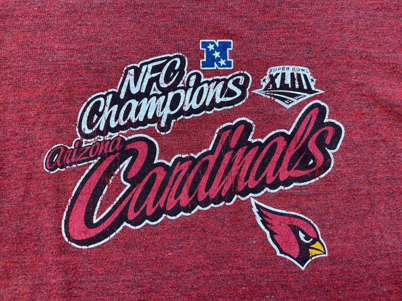 Nfl Arizona Cardinals Spell Out Graphic Print Long Sleeve T-Shirt Sz XLarge