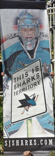 San Jose Sharks Street hung Evgeni Nabokov Banner