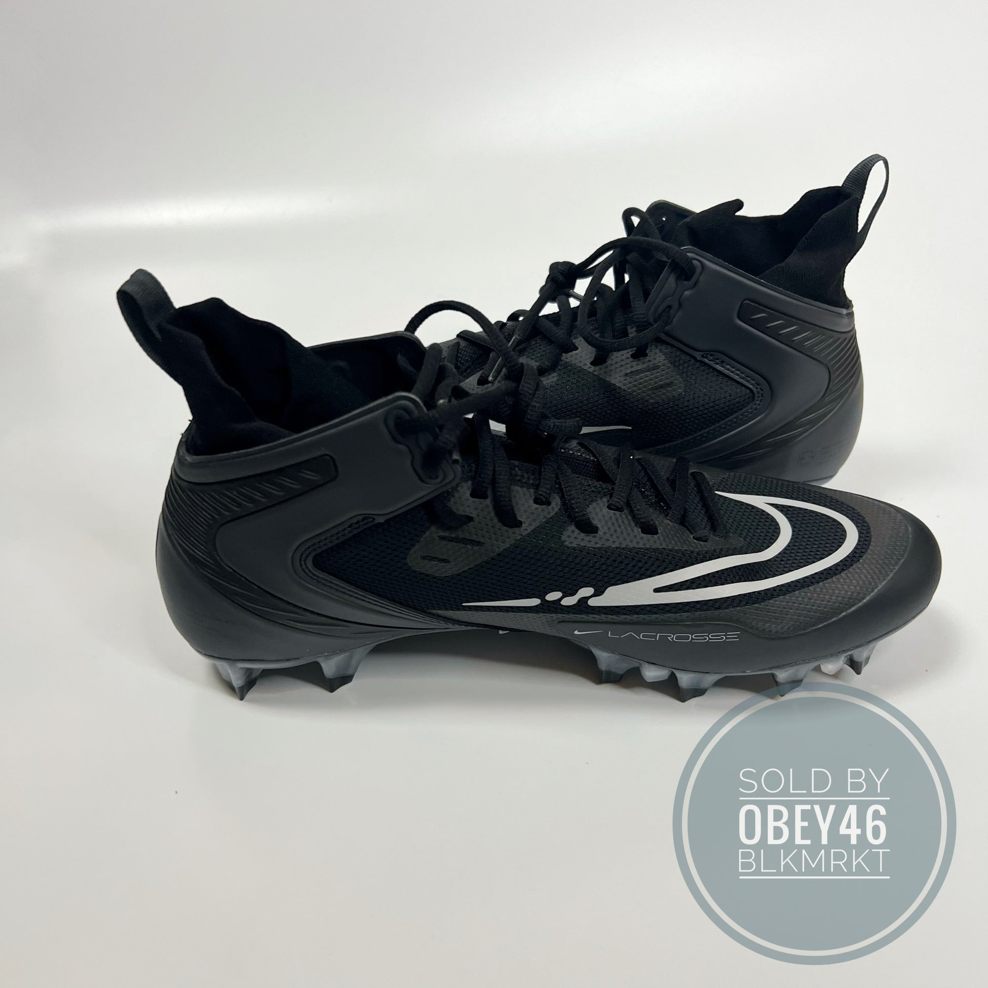 Nike Alpha Huarache 8 Elite LAX Lacrosse Cleats Black Men’s 11.5 CW4440-005 NEW Nike Alpha Huarache 8 Elite LAX Mens 11.5 Black Grey  main image 2