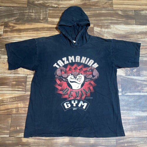 Vintage Tasmanian Devil Gym Zubaz 1993 Workout T-Shirt Hoodie Size Large L Rare