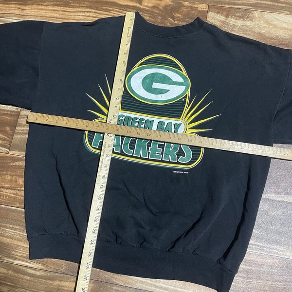 Vintage 90s Cotton Mix Black Fan Green Bay Packers Sweatshirt