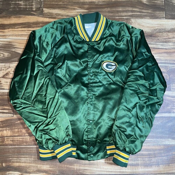 Vintage Green Bay Packers Chalk Line Satin Bomber Jacket- XL