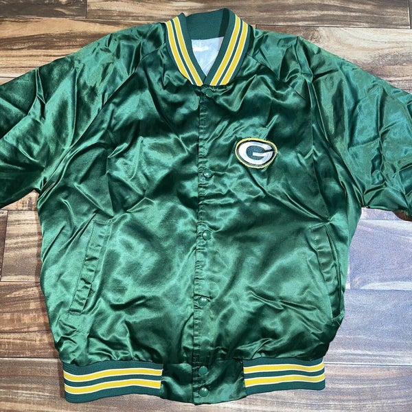 Vintage Green Bay Packers Jacket Mens Large L Chalk Line Satin