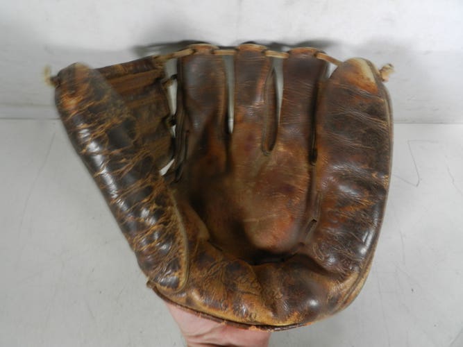 RARE Vintage 1950's Rawlings Baseball Glove Brown Genuine Leather G800, RHT