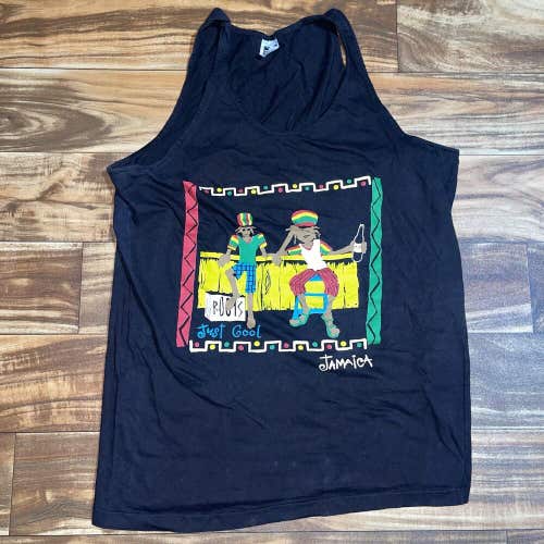 Vintage 90s Jamaica Roots Just Cool Graphic Tank Top Size M/L