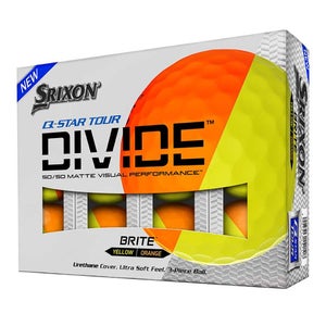 Srixon Q-Star Tour Divide Golf Balls (Brite Yellow/Orange, 2021, 12pk) NEW