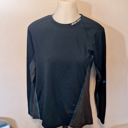 bauer ice hockey base layer shirt womens m performance top l.s. moisture wicking