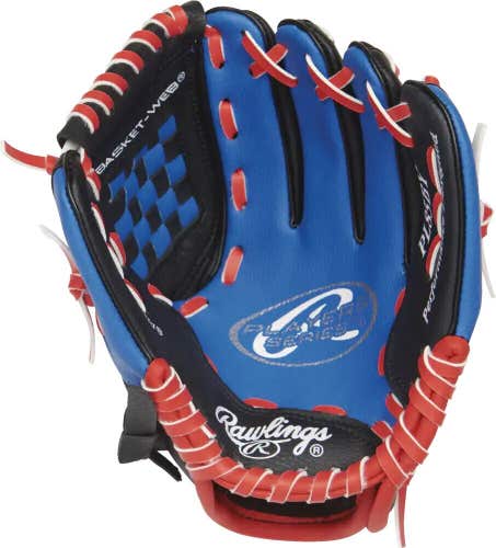 Rawlings Kids' Players Series 8.5" Youth T-Ball Baseball Glove (Blue/Red/Black)