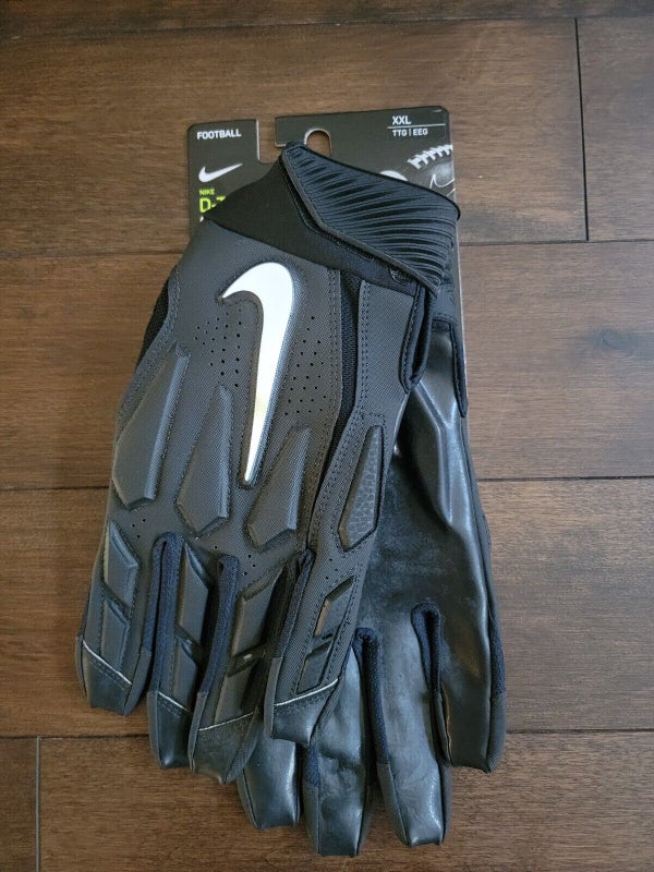 NWT men's XXL nike D-TACK 6.0 Padded Lineman Black/White Football Gloves