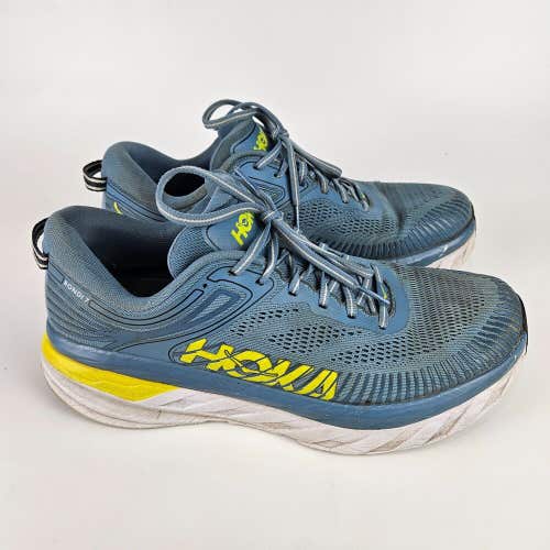 Hoka One One Bondi 7 Men's Size 10 Running Shoes Blue Comfort Walking