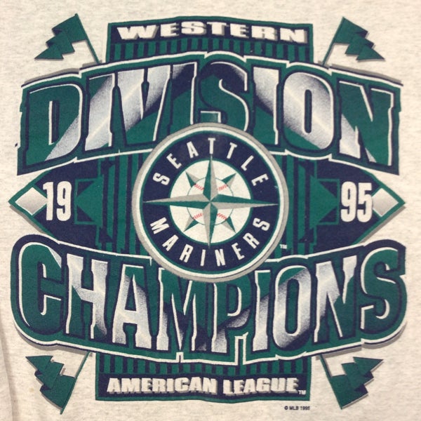 Vintage 1990s MLB Seattle Mariners 1995 Western Division Champions Sz.