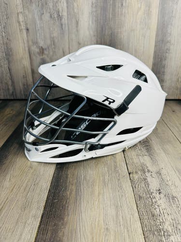 Cascade R Seven Lacrosse Helmet White Adult MLL NOCSAE 2023 Cert OSFM Chrome