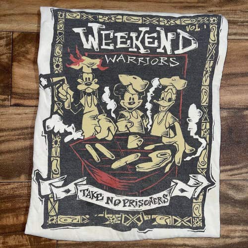 Vintage Disney Weekend Warriors Take No Prisoners Rare Graphic T-Shirt Size M