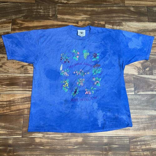 VINTAGE Mackinac Island Michigan Berries Graphic T-Shirt Size XL Single Stitch