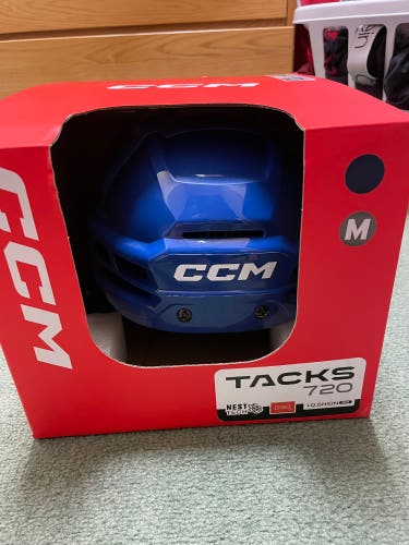New Blue Medium CCM Tacks 720 Helmet