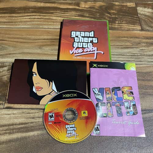 Xbox Collection Grand Theft Auto GTA Vice City Complete w/ Manual + Poster CIB