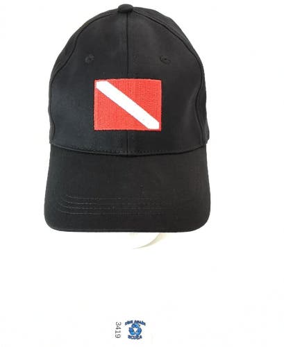 Scuba Dive Flag Embroidered Logo Hat, Baseball Cap, One Size Fits All, Fitted