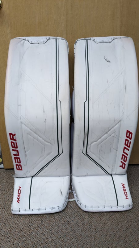 Used Large Bauer MACH Goalie Leg Pads Pro Stock