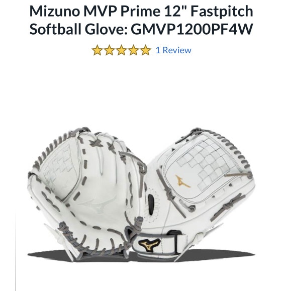 New 2023 Mizuno Right Hand Throw MVP Prime Softball Glove 12"