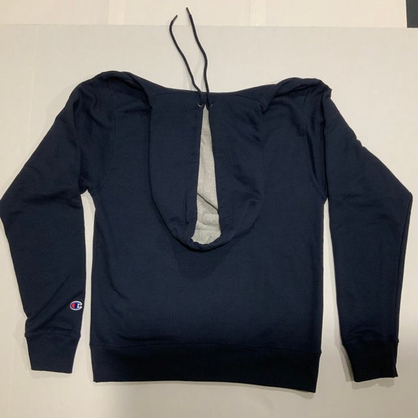Champion Unisex Hooded Pullover Graphic Logo Sweatshirt - Navy Blue - Adult Small