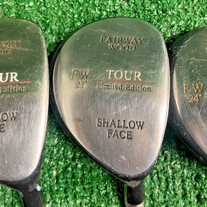 Shallow Face Fairway Wood Set 3W,5W,7W Tour Limited Edition Men's RH Senior Flex