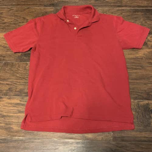 St. John's Bay Basic Solid Red Men's Button Up Casual Heritage Polo Shirt Sz M