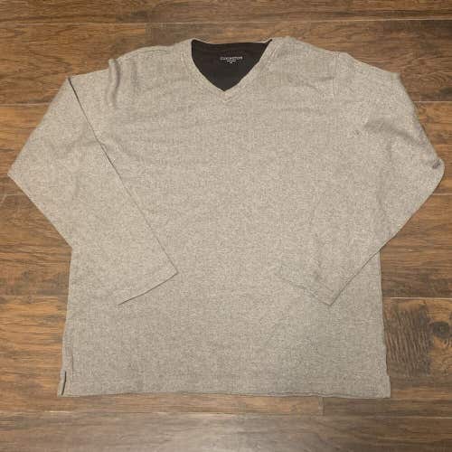 Covington Men's Long Sleeve Gray Ribbed V-Neck Pullover Dress Sweater Size Med