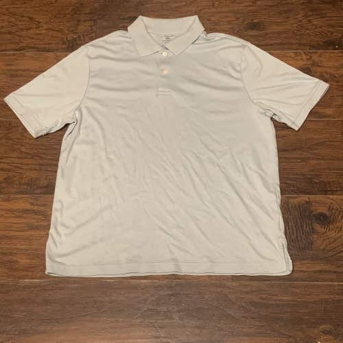 J. Ferrar Men's Casual Basic Solid Light Gray Button Up Polo Shirt Sz M