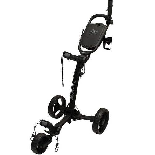 Axglo Golf TriLite 3 Wheel Push Cart - BLACK / BLACK