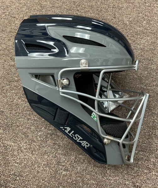 All-Star MVP2500 Graphite Two-Tone Catcher's Helmet Navy