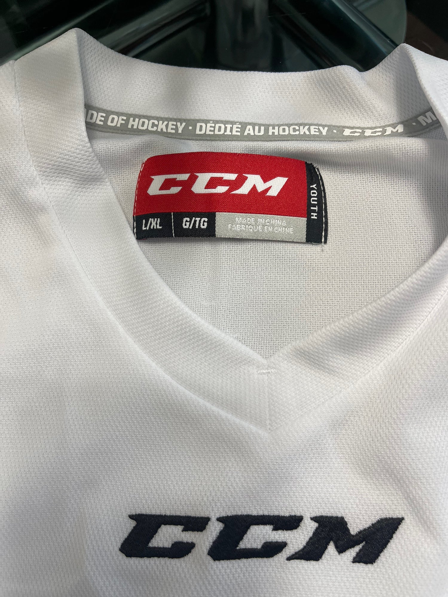 White New Adult Small CCM 8000 Jersey | SidelineSwap