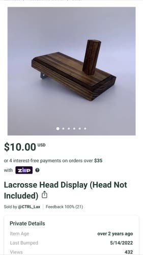 BUNDLE - 8 Wall Mounted LAX Head Stands